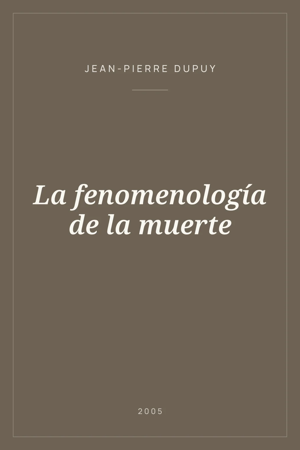 Portada de La fenomenología de la muerte