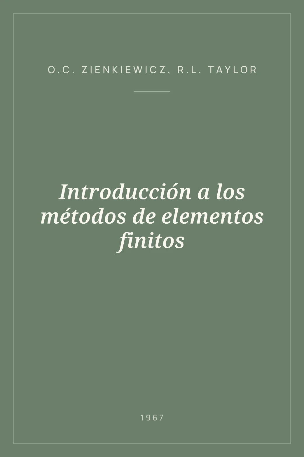 Portada de Introducción a los métodos de elementos finitos