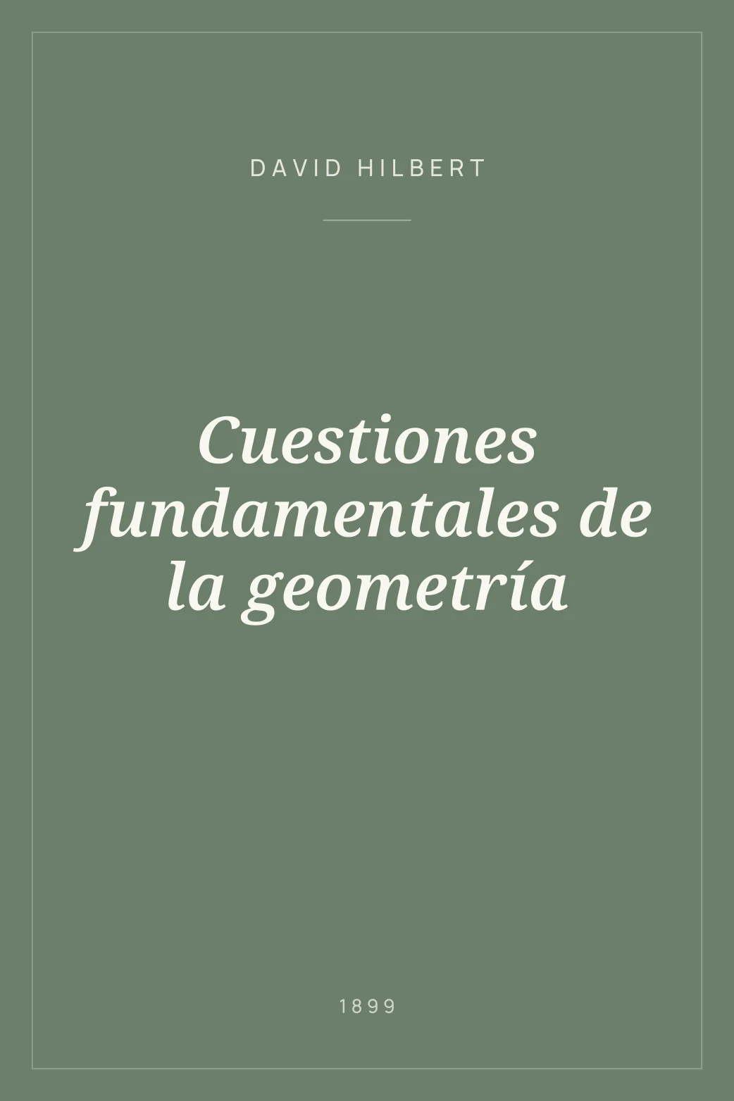 Portada de Cuestiones fundamentales de la geometría