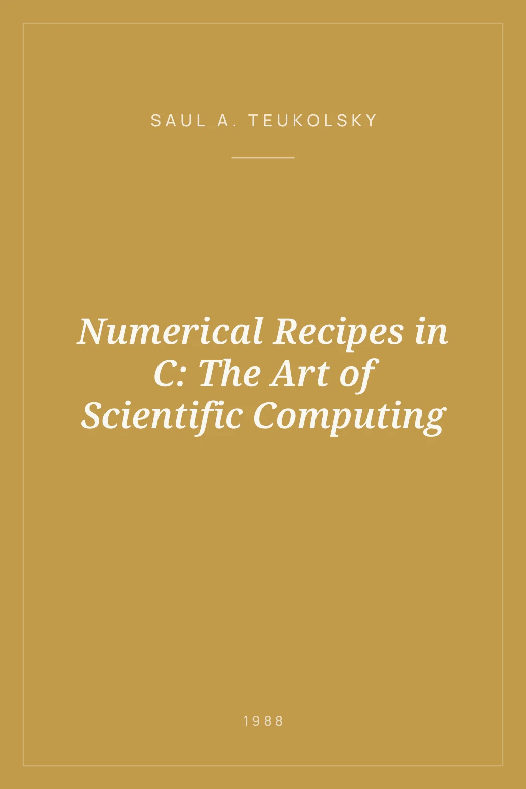 Portada de Numerical Recipes in C: The Art of Scientific Computing