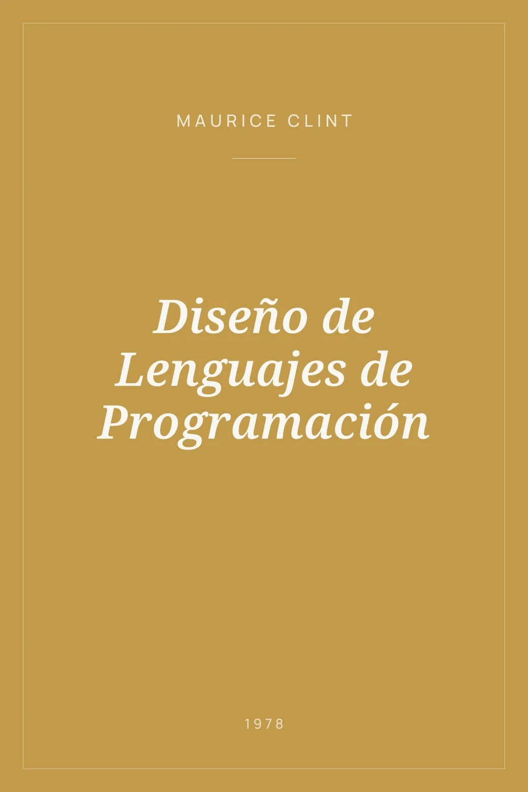 Portada de Diseño de Lenguajes de Programación