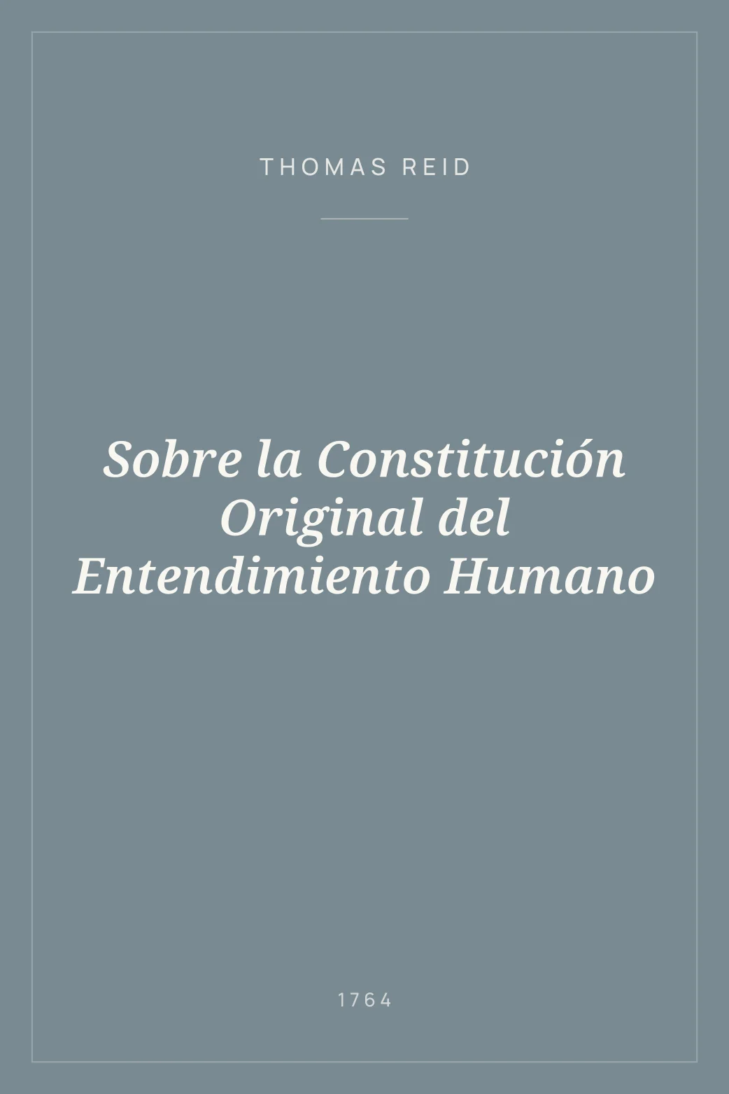 Portada de Sobre la Constitución Original del Entendimiento Humano