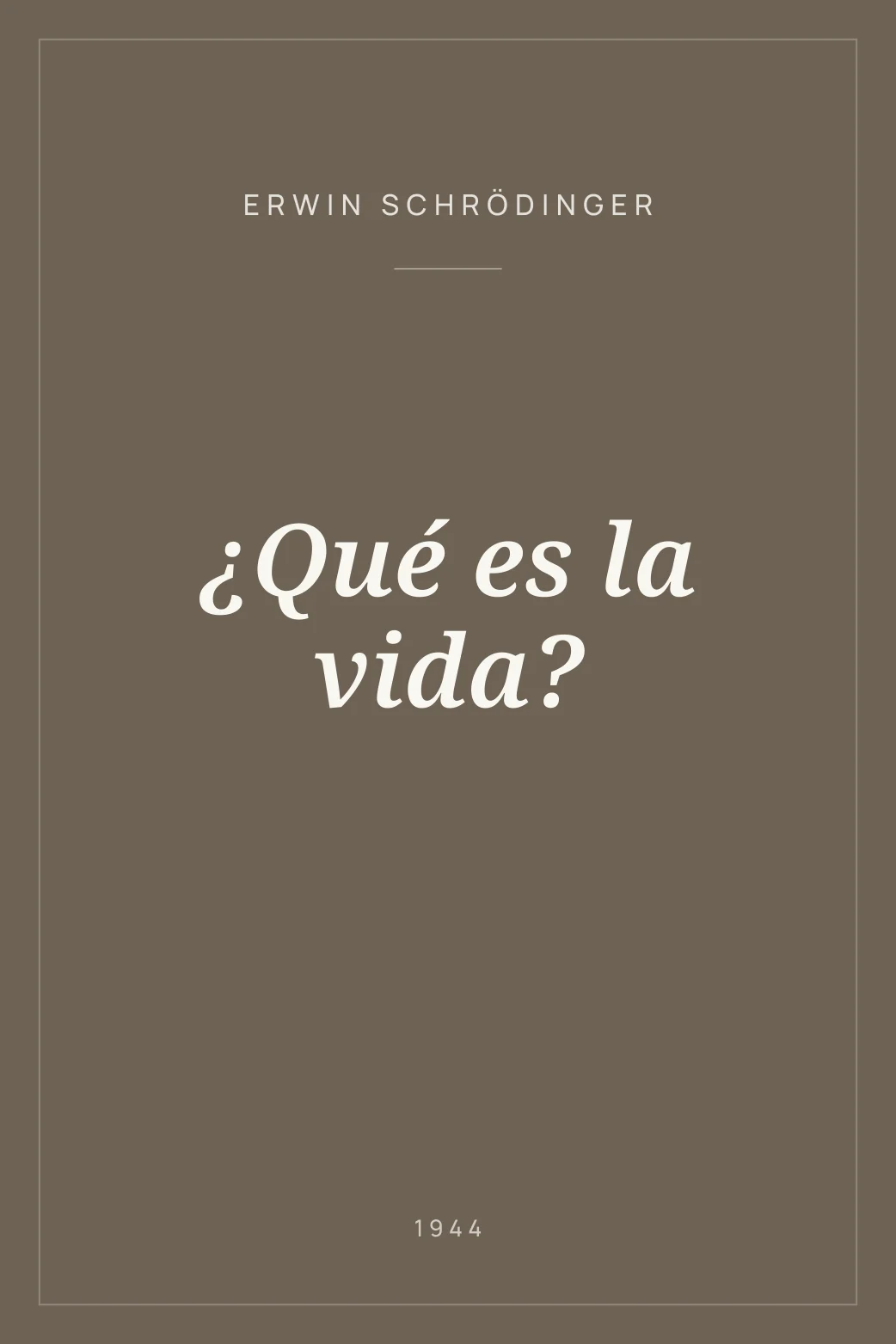 Portada de ¿Qué es la vida?