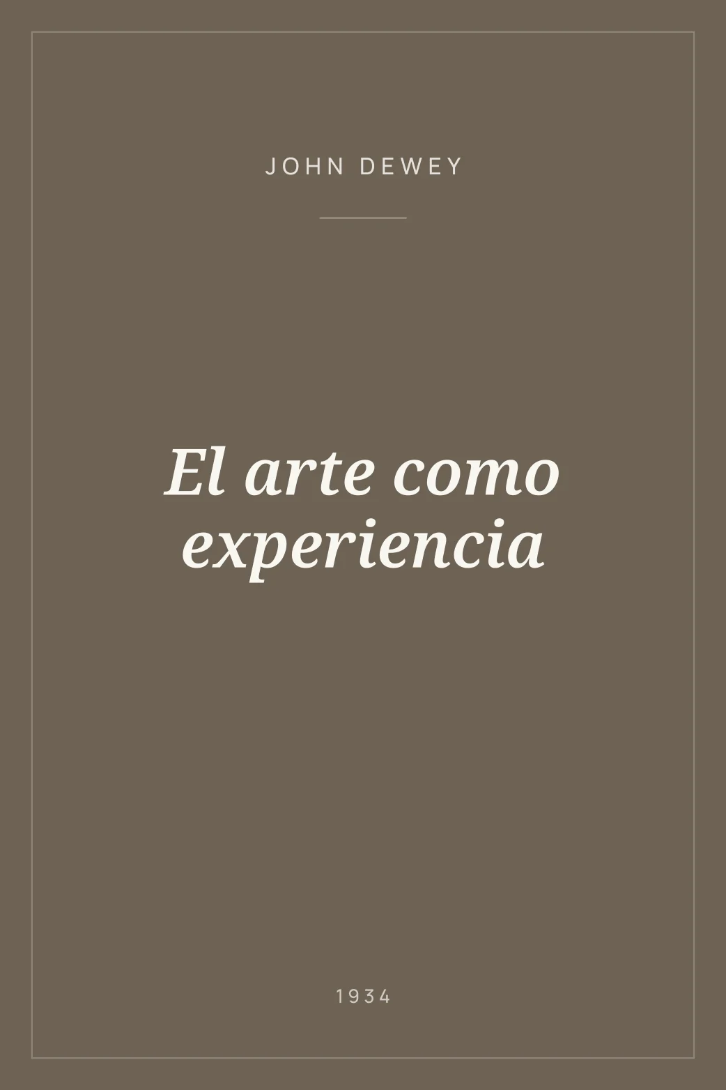 Portada de El arte como experiencia