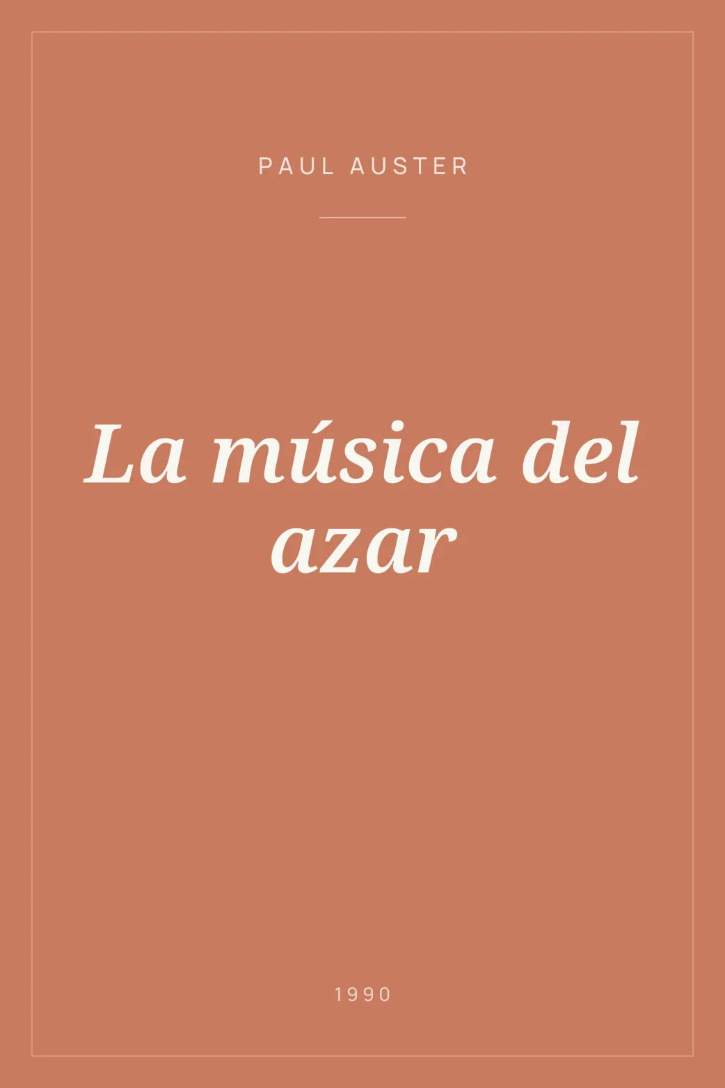 Portada de La música del azar