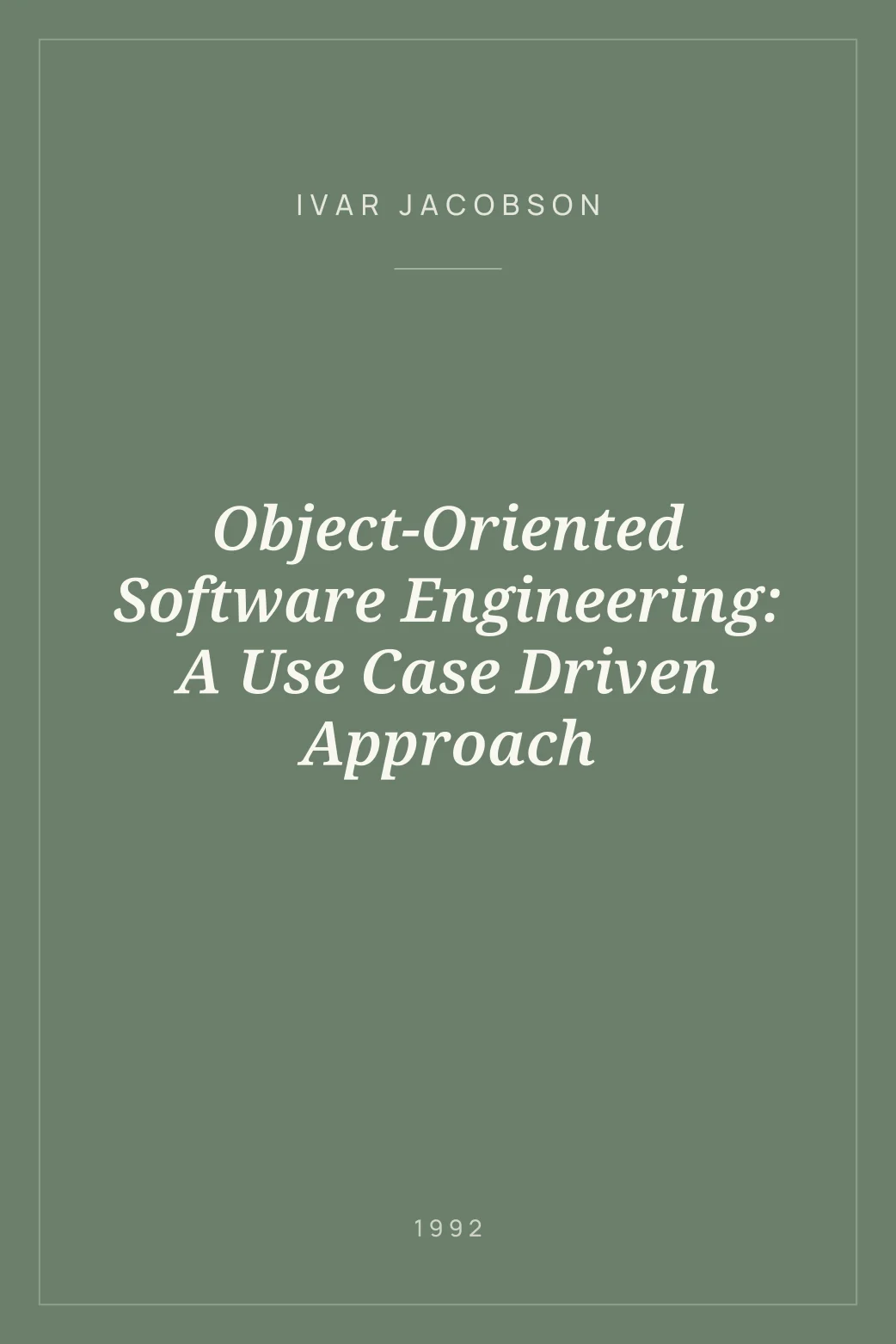 Portada de Object-Oriented Software Engineering: A Use Case Driven Approach