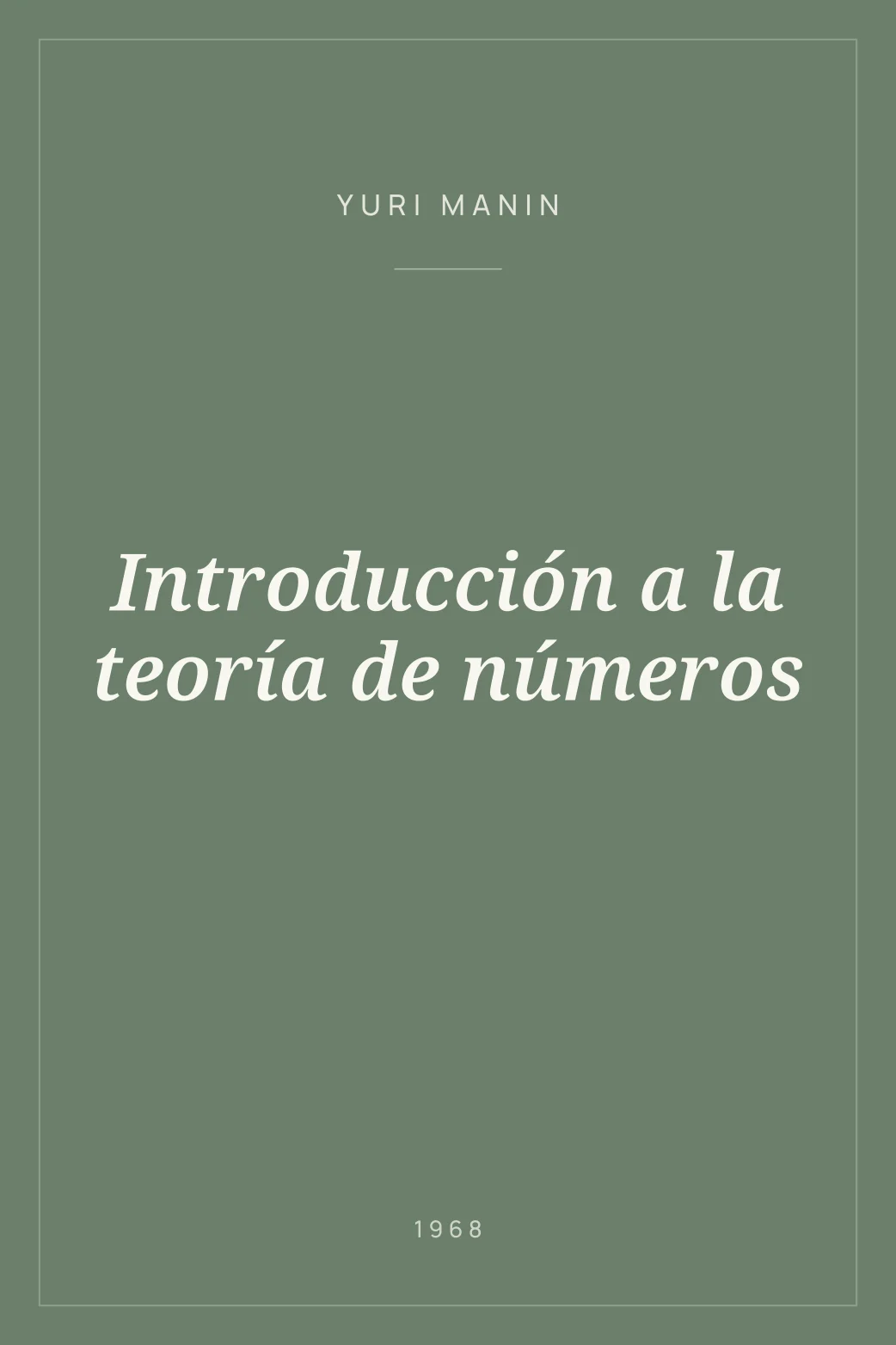 Portada de Introducción a la teoría de números