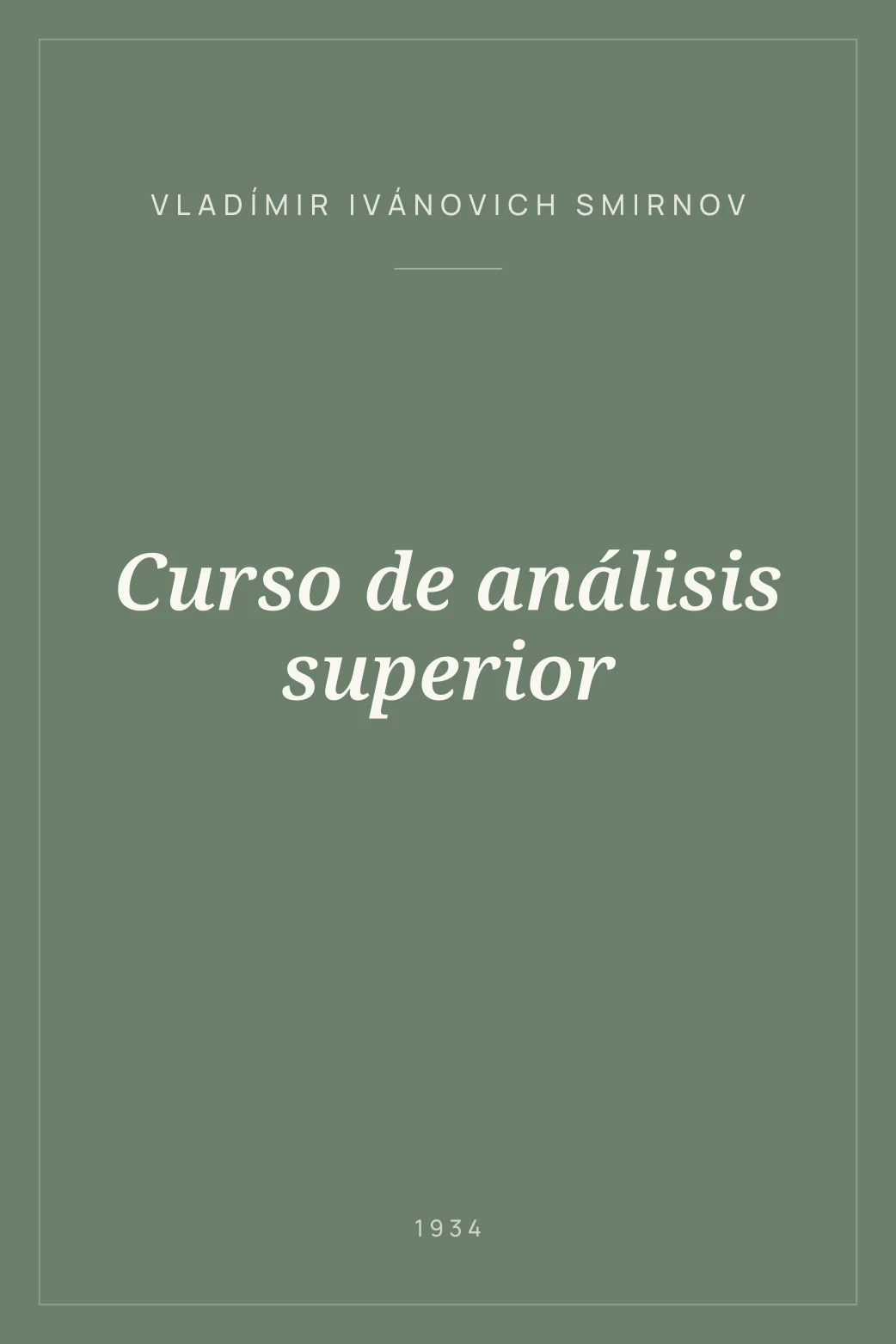 Portada de Curso de análisis superior