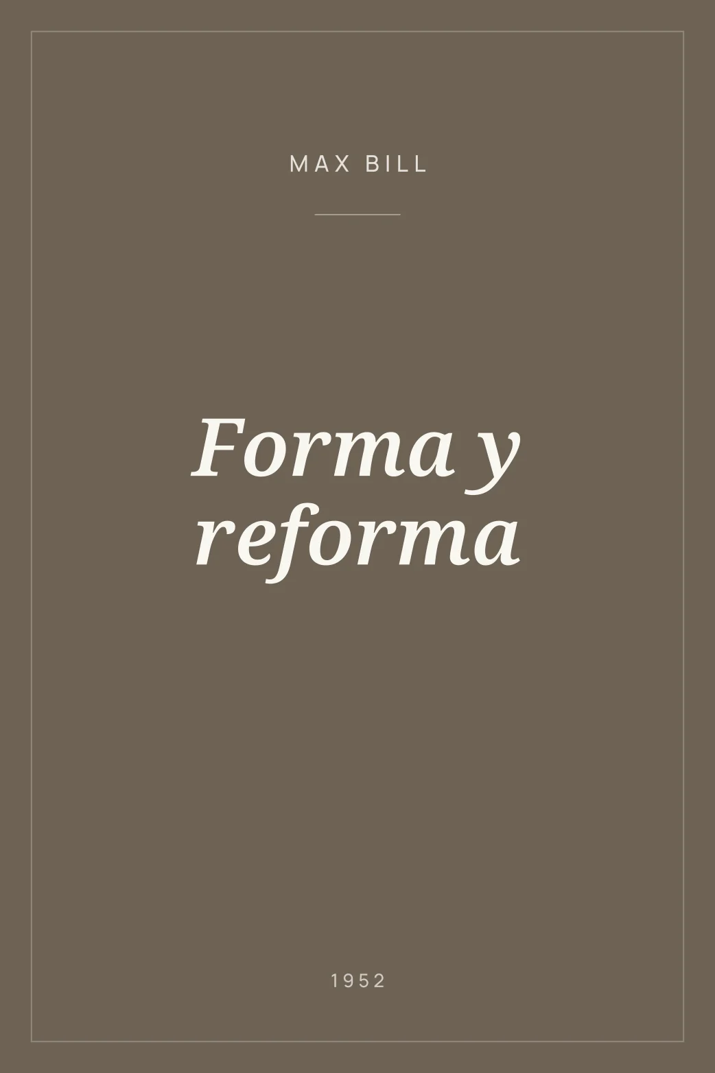 Portada de Forma y reforma