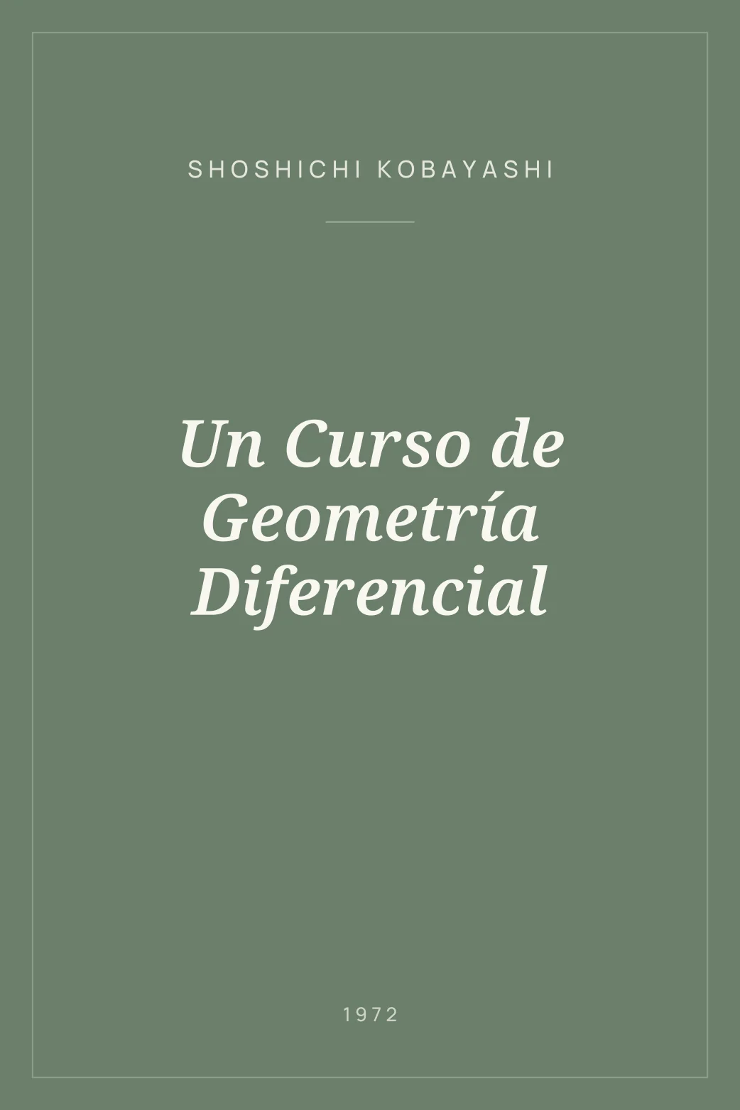 Portada de Un Curso de Geometría Diferencial