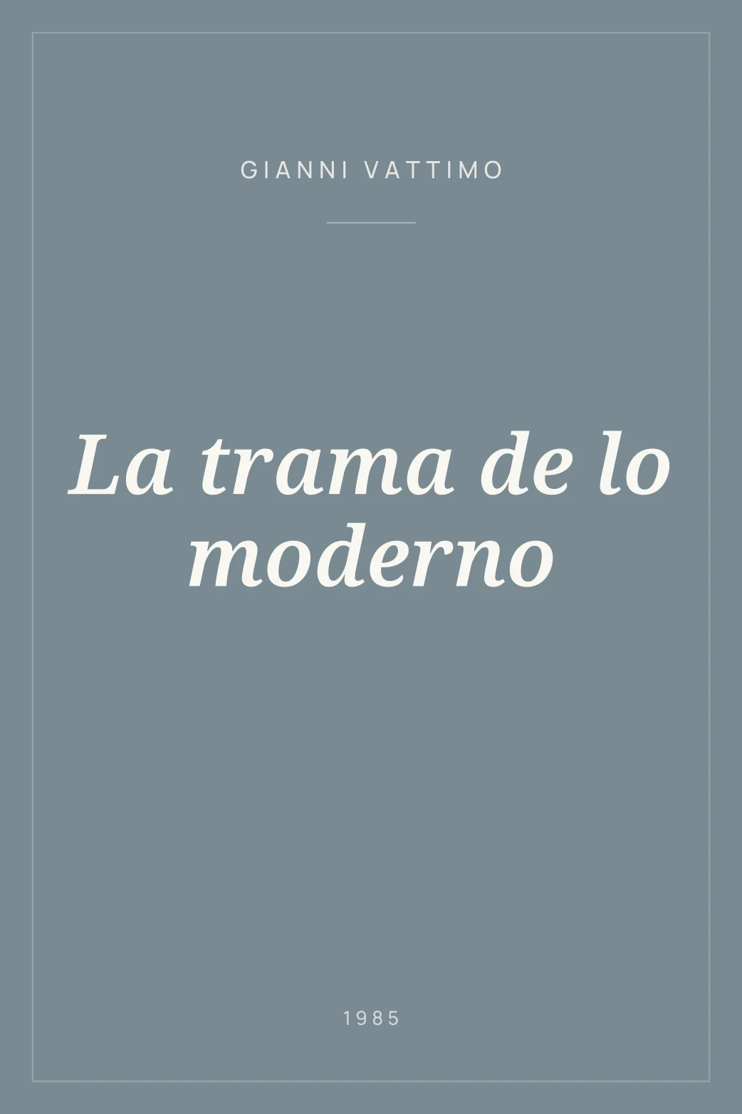 Portada de La trama de lo moderno