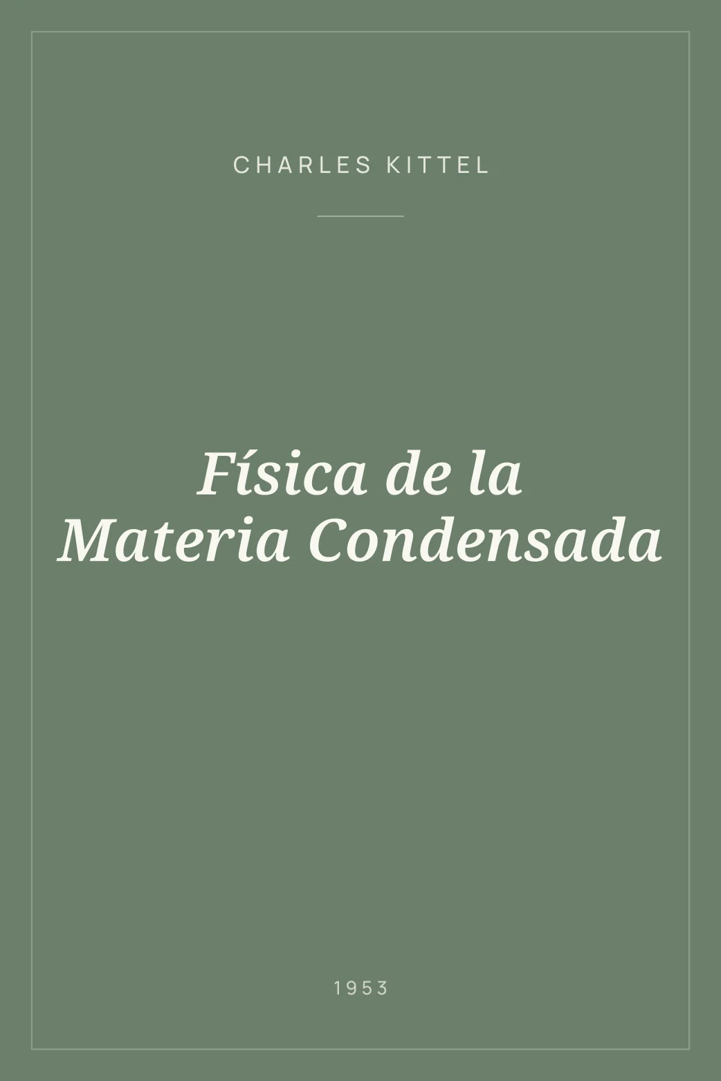 Portada de Física de la Materia Condensada