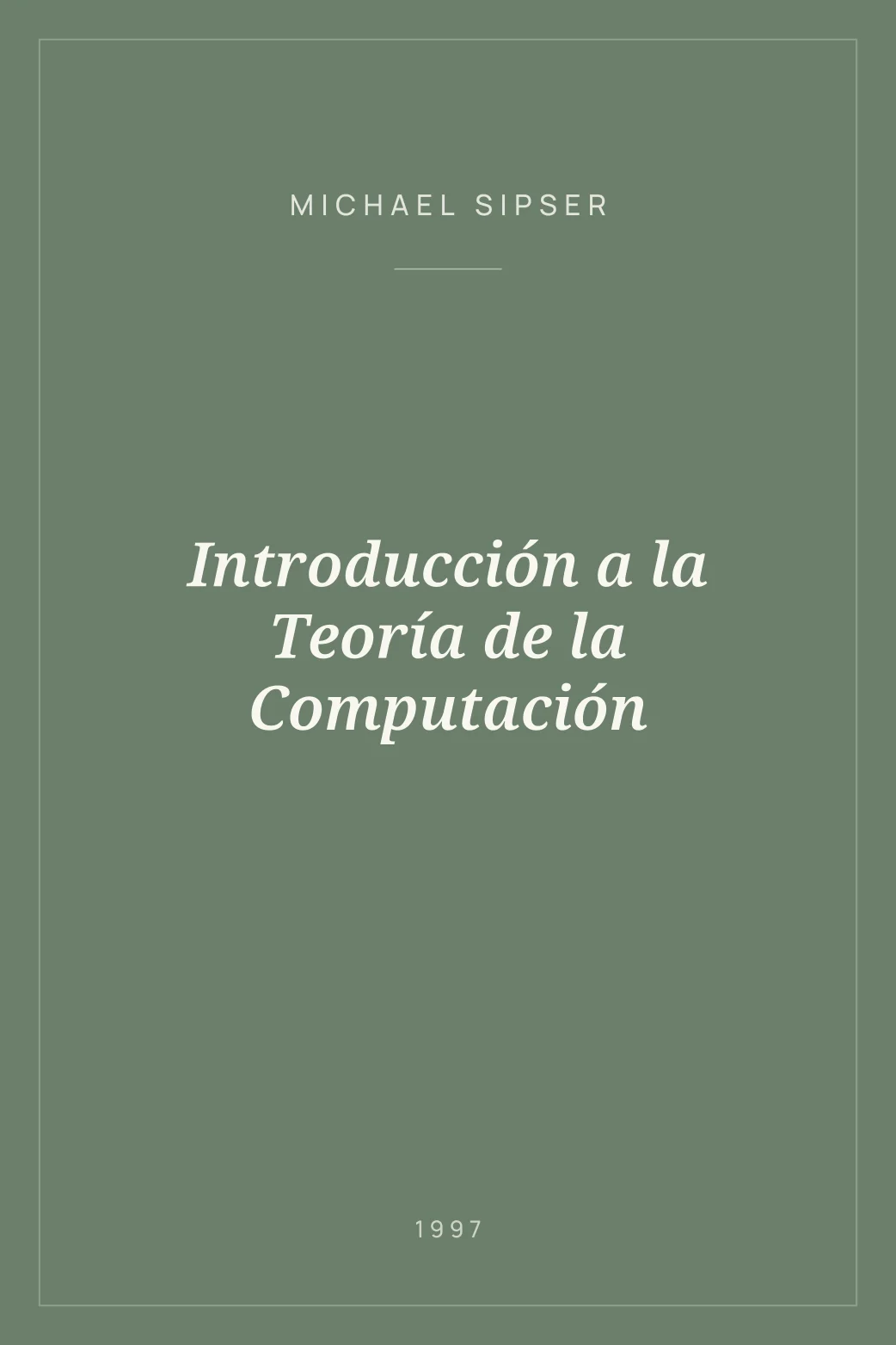Portada de Introducción a la Teoría de la Computación