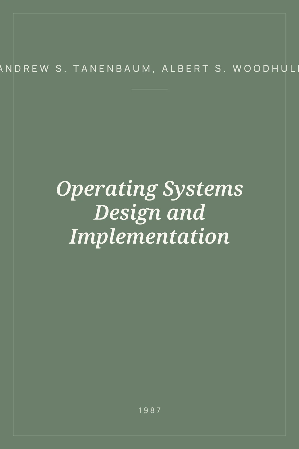 Portada de Operating Systems Design and Implementation