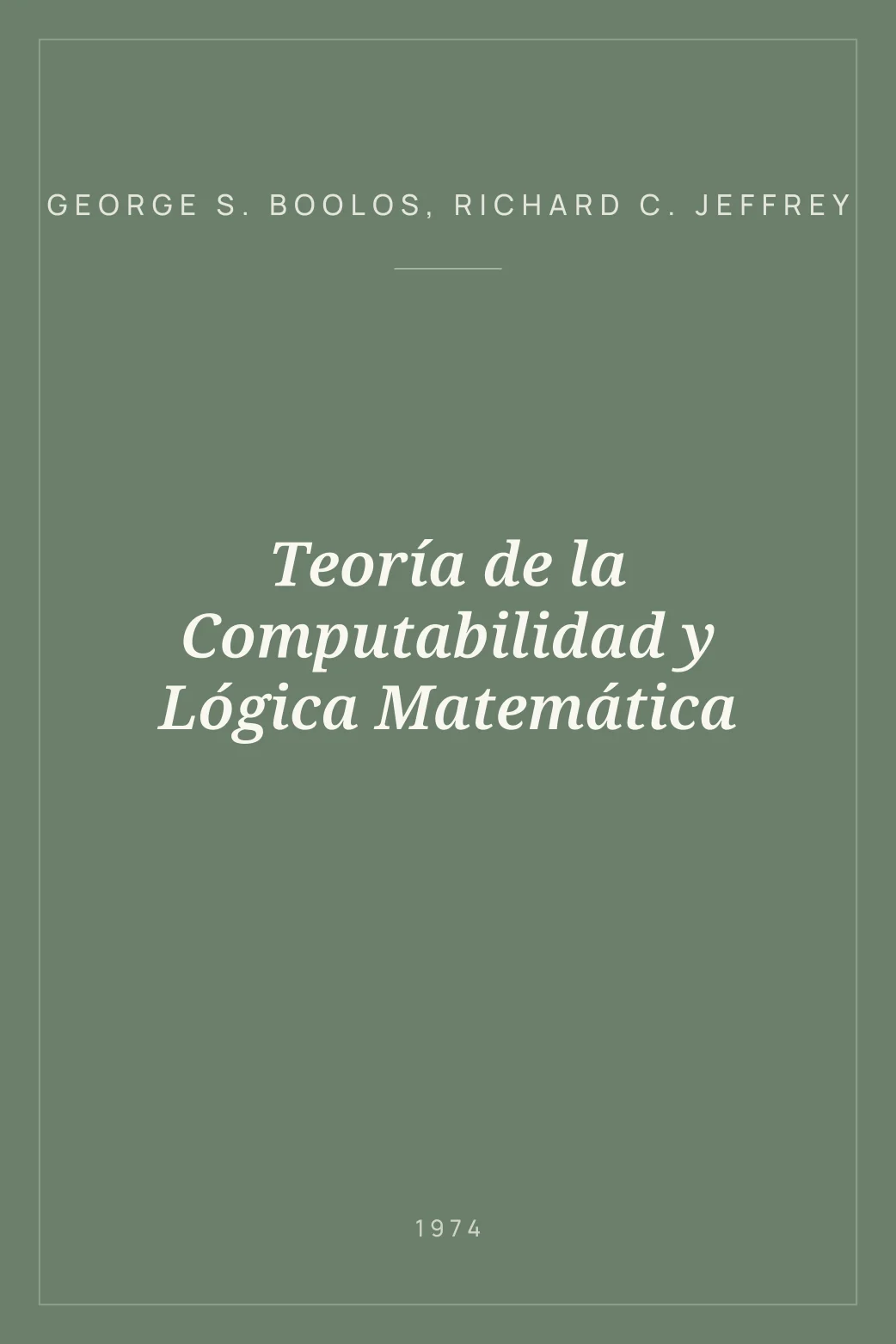 Portada de Teoría de la Computabilidad y Lógica Matemática