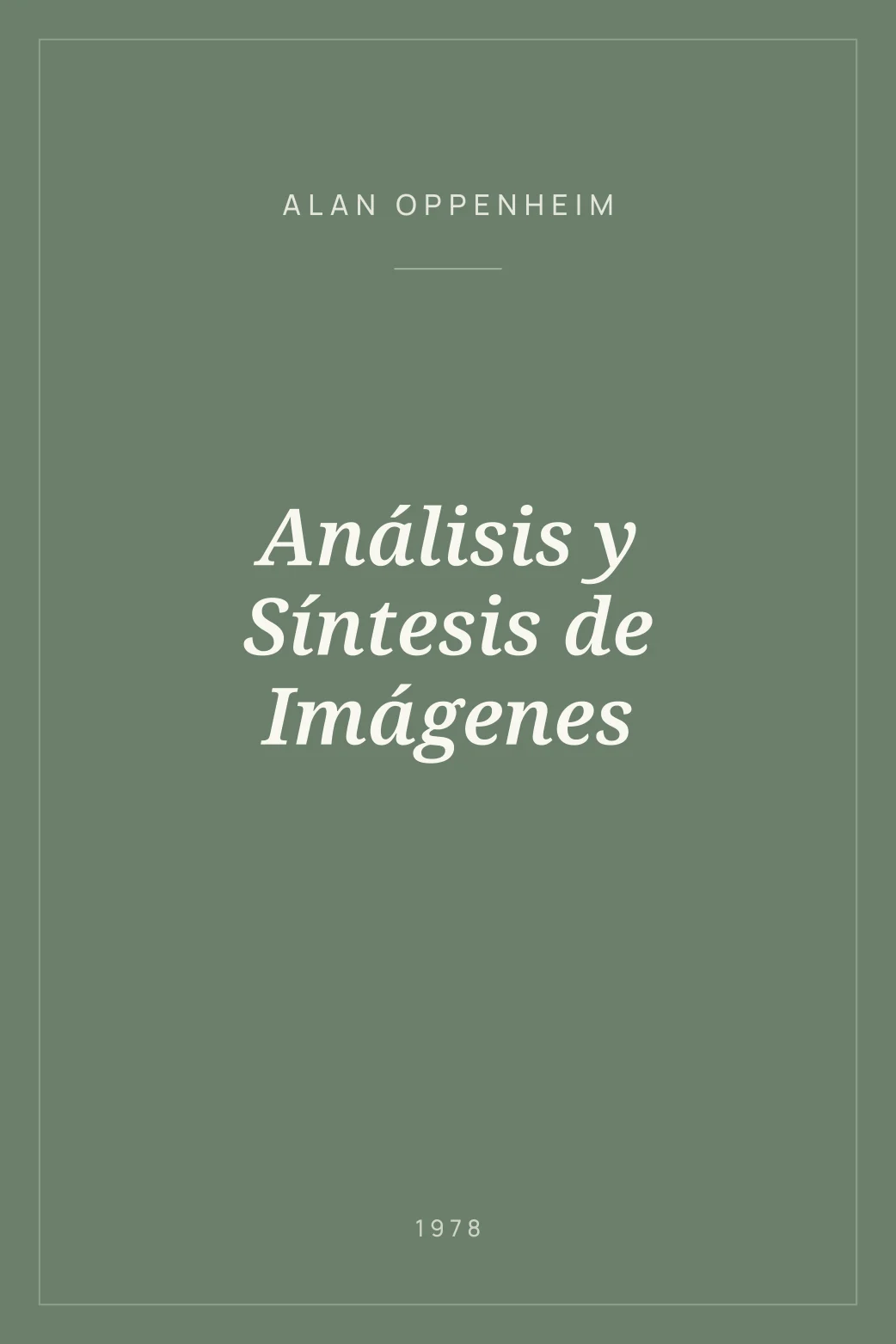 Portada de Análisis y Síntesis de Imágenes
