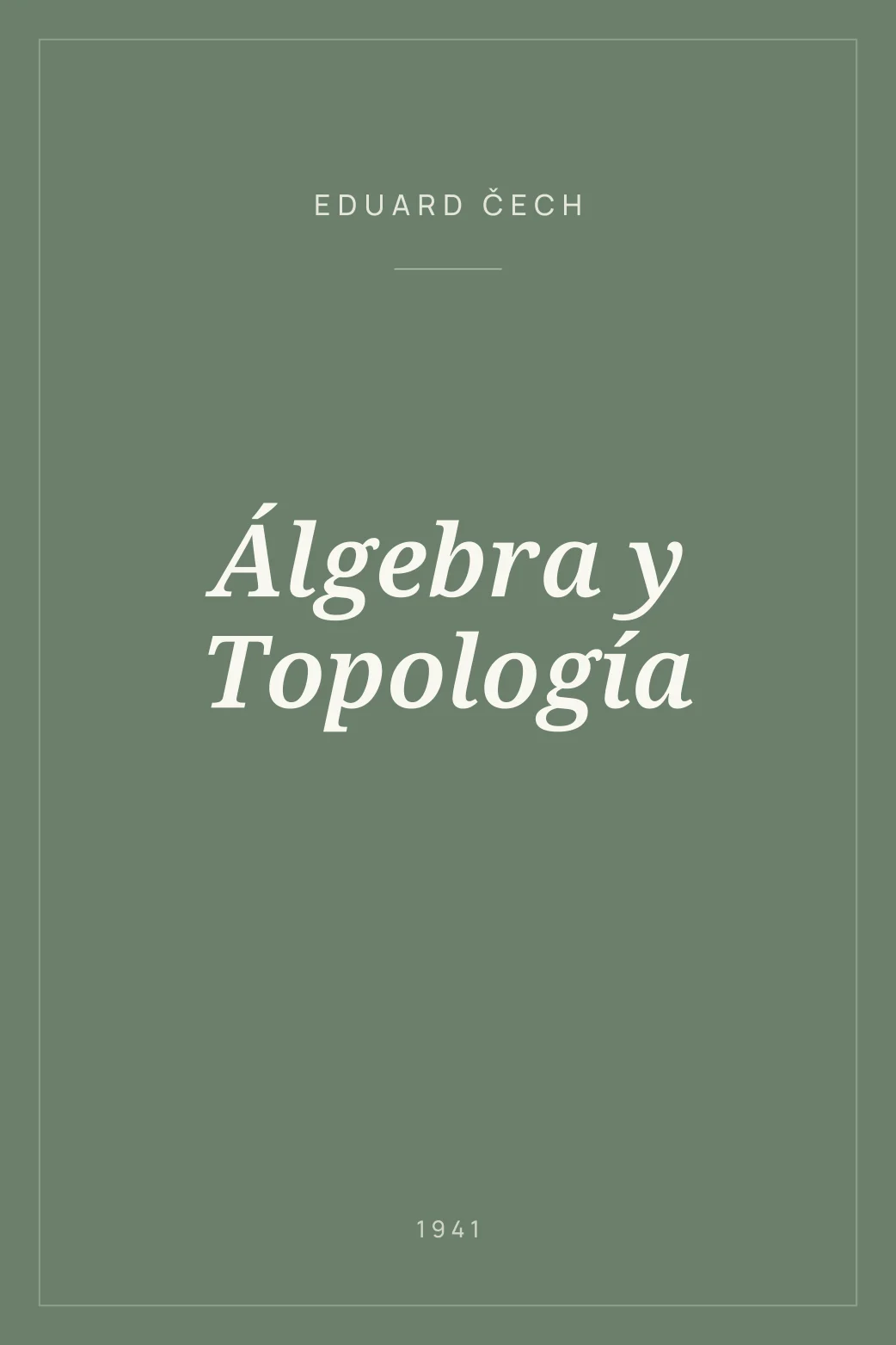 Portada de Álgebra y Topología