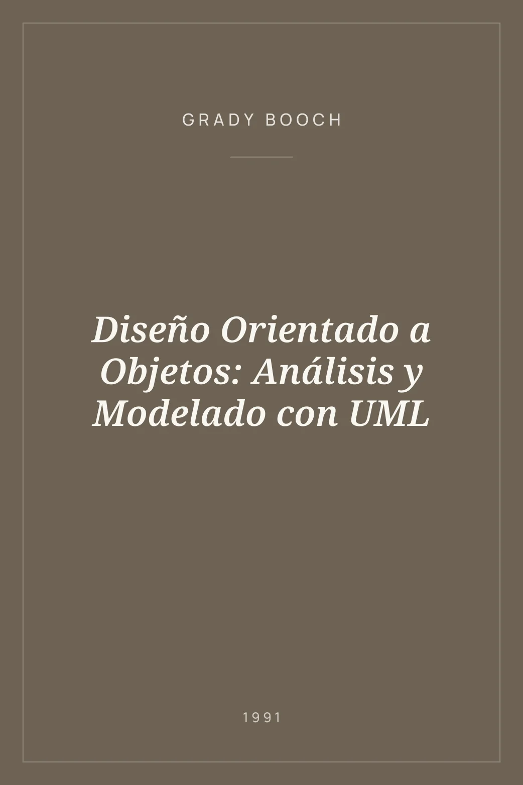 Portada de Diseño Orientado a Objetos: Análisis y Modelado con UML