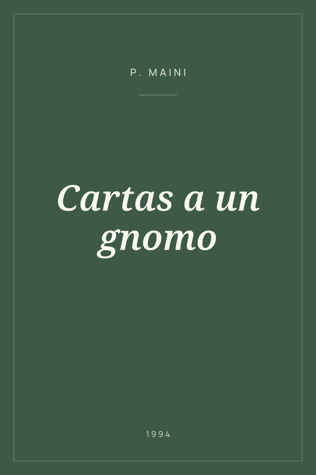 Portada de Cartas a un gnomo