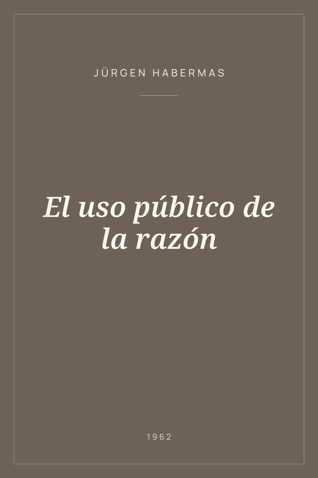 Portada de El uso público de la razón