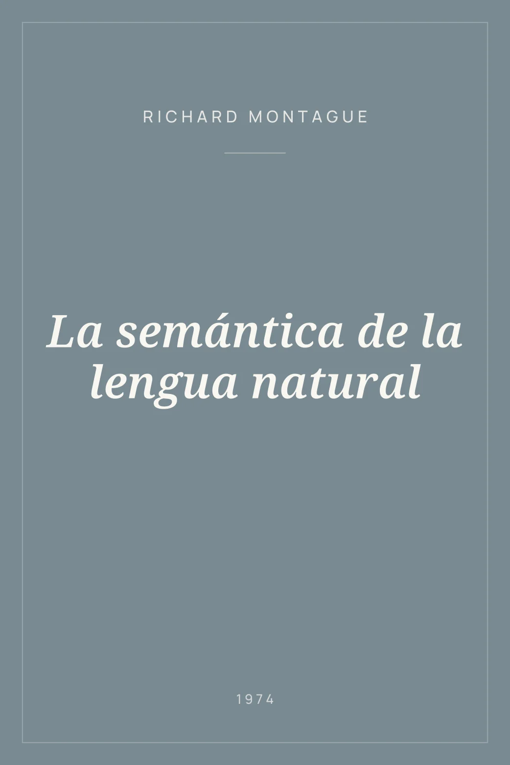 Portada de La semántica de la lengua natural