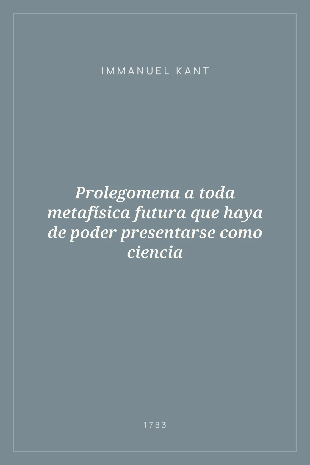 Portada de Prolegomena a toda metafísica futura que haya de poder presentarse como ciencia