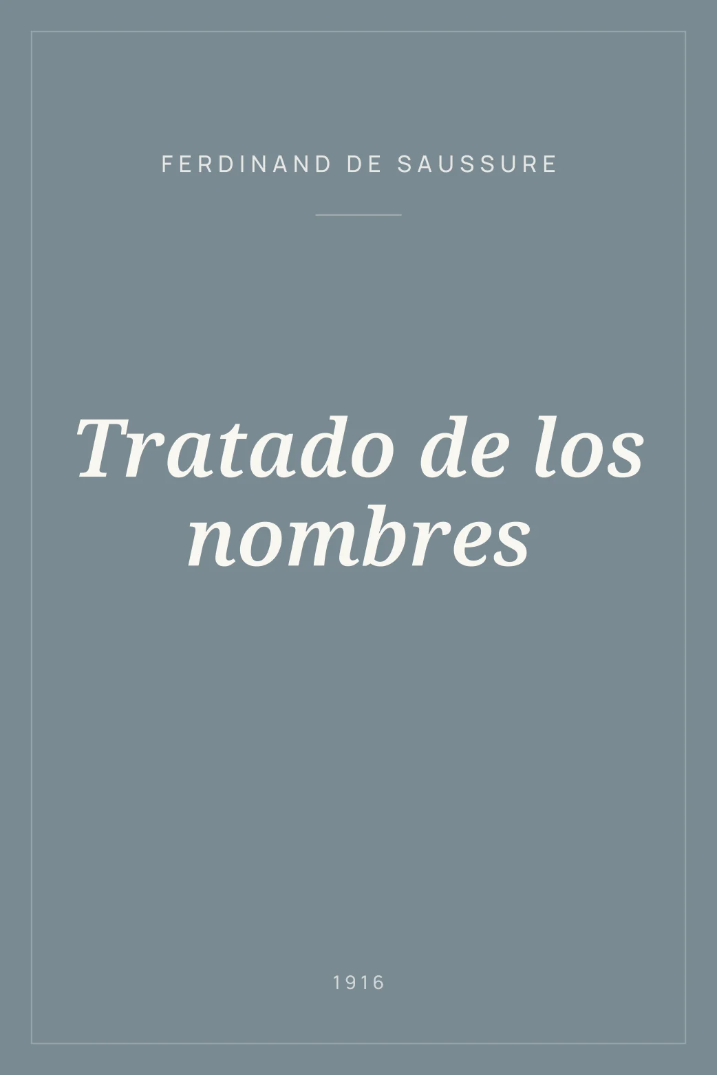 Portada de Tratado de los nombres
