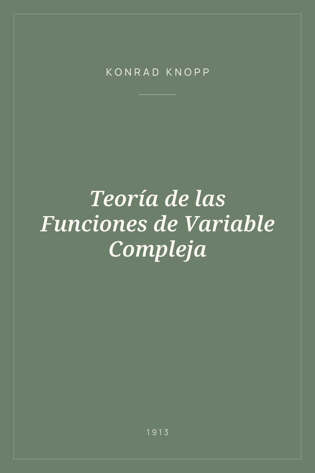 Portada de Teoría de las Funciones de Variable Compleja