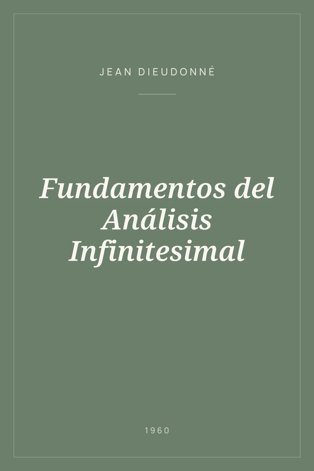 Portada de Fundamentos del Análisis Infinitesimal