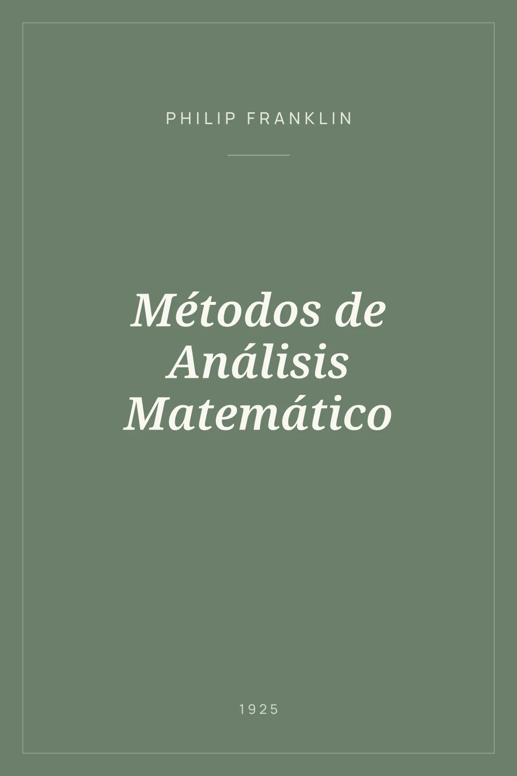 Portada de Métodos de Análisis Matemático