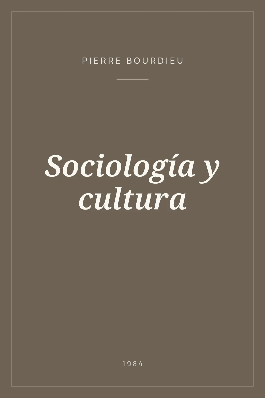 Portada de Sociología y cultura