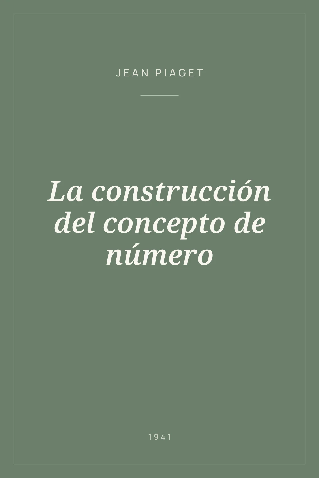Portada de La construcción del concepto de número