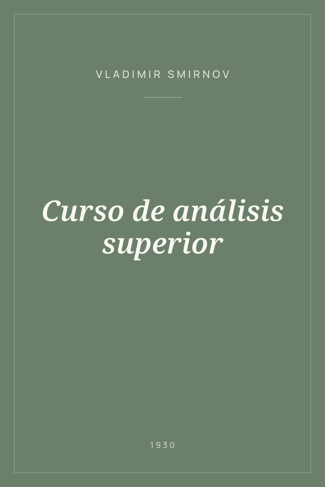 Portada de Curso de análisis superior