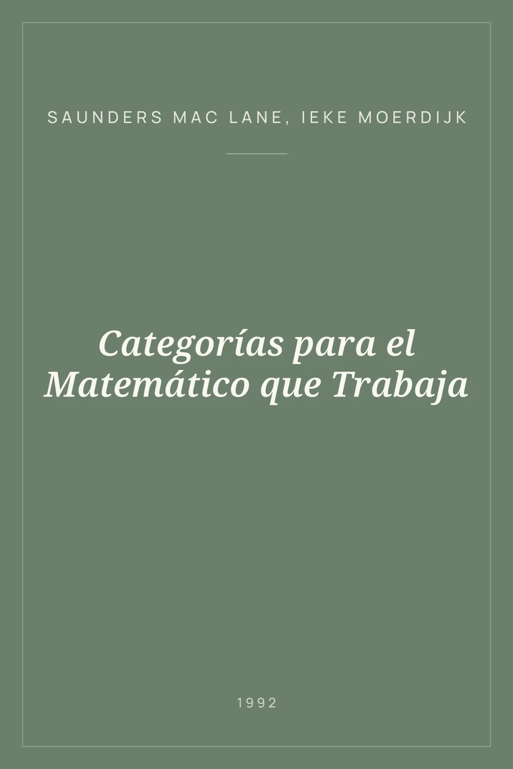 Portada de Categorías para el Matemático que Trabaja