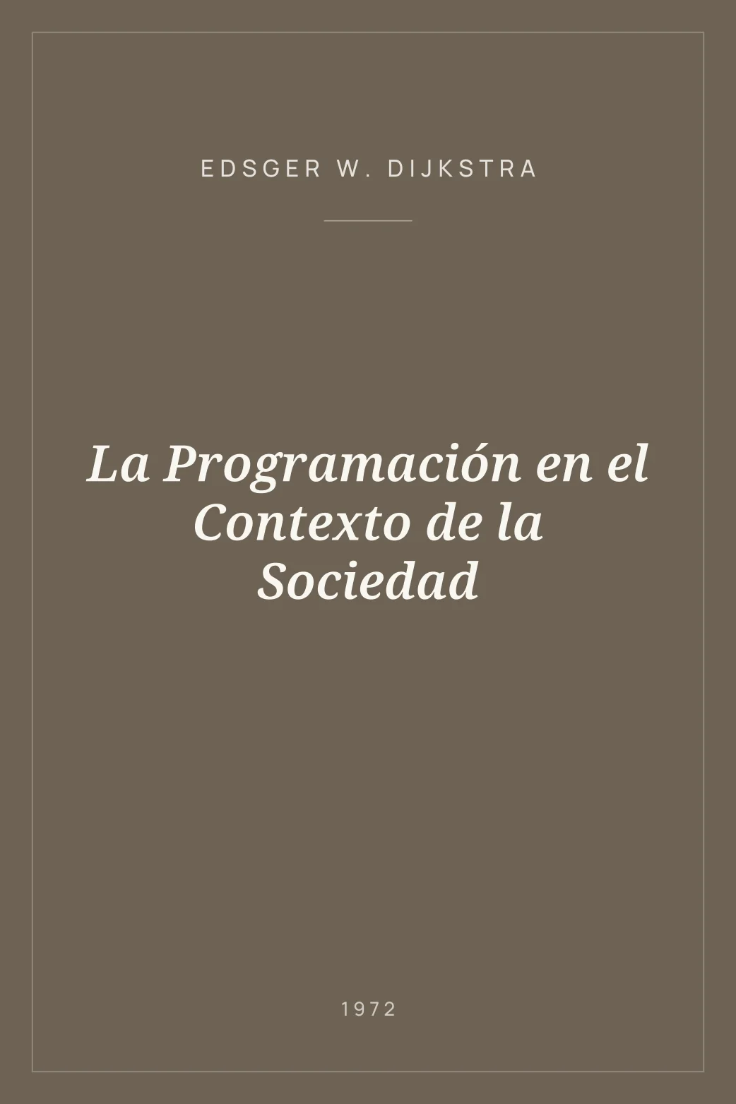 Portada de La Programación en el Contexto de la Sociedad
