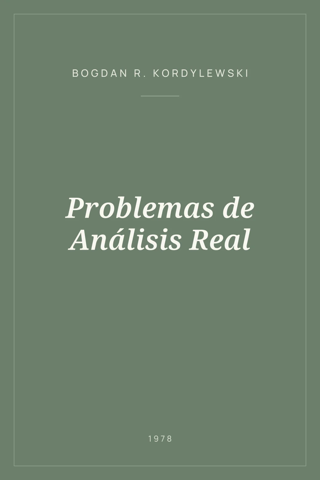 Portada de Problemas de Análisis Real