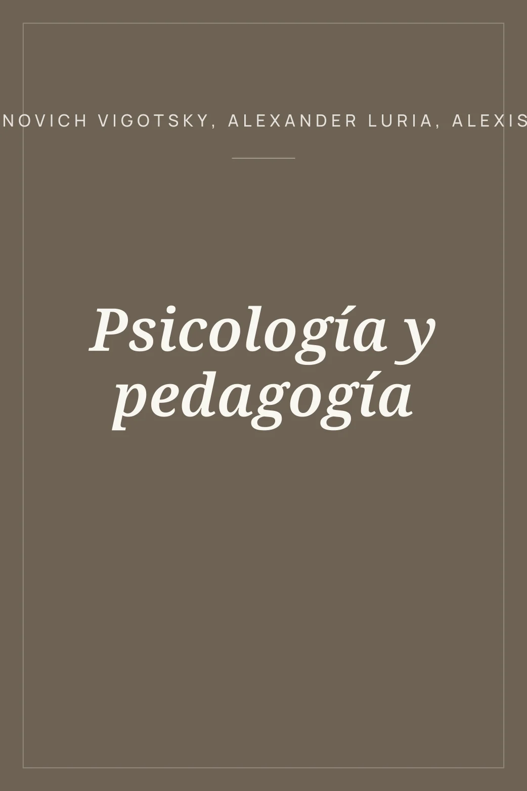 Portada de Psicología y pedagogía