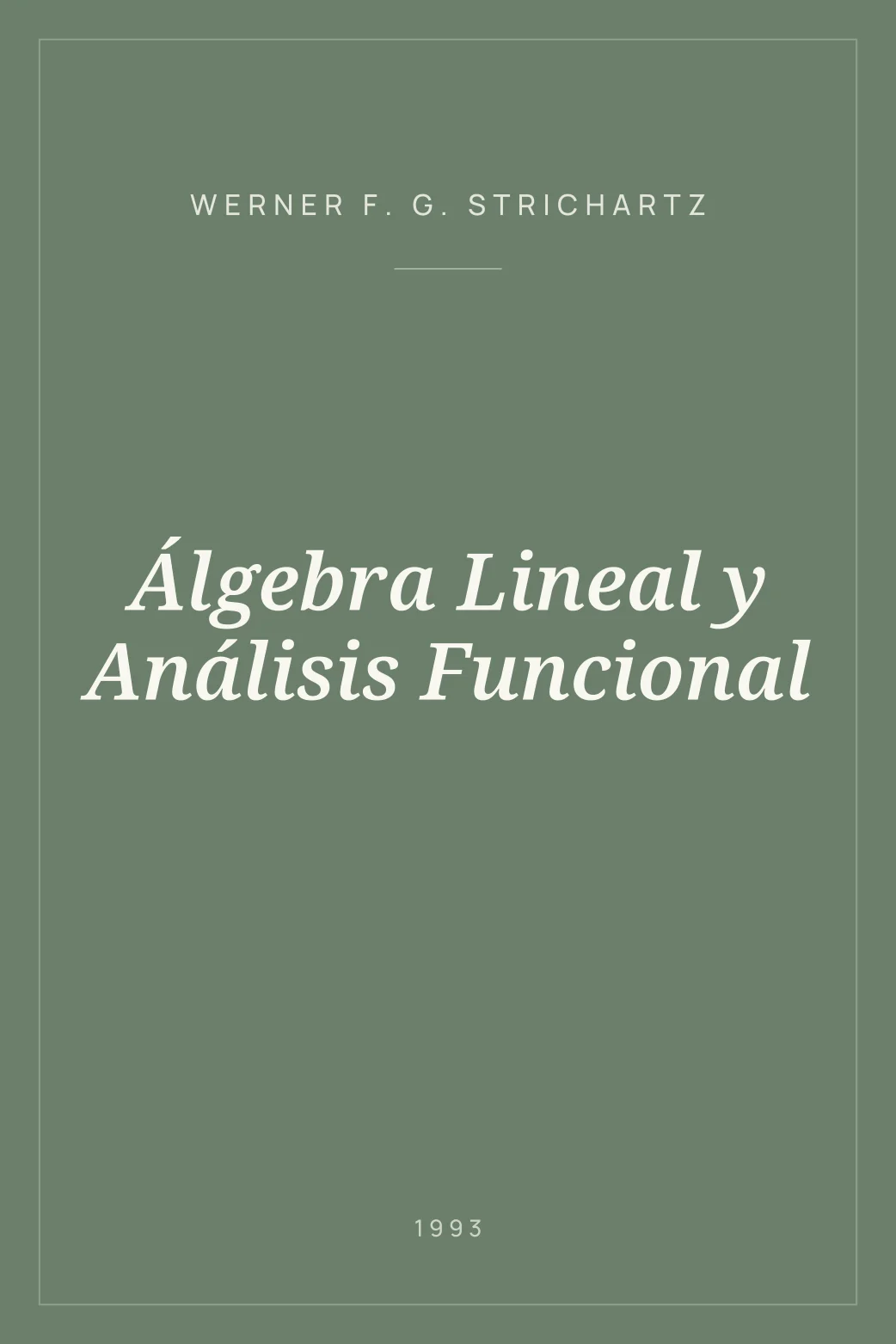 Portada de Álgebra Lineal y Análisis Funcional