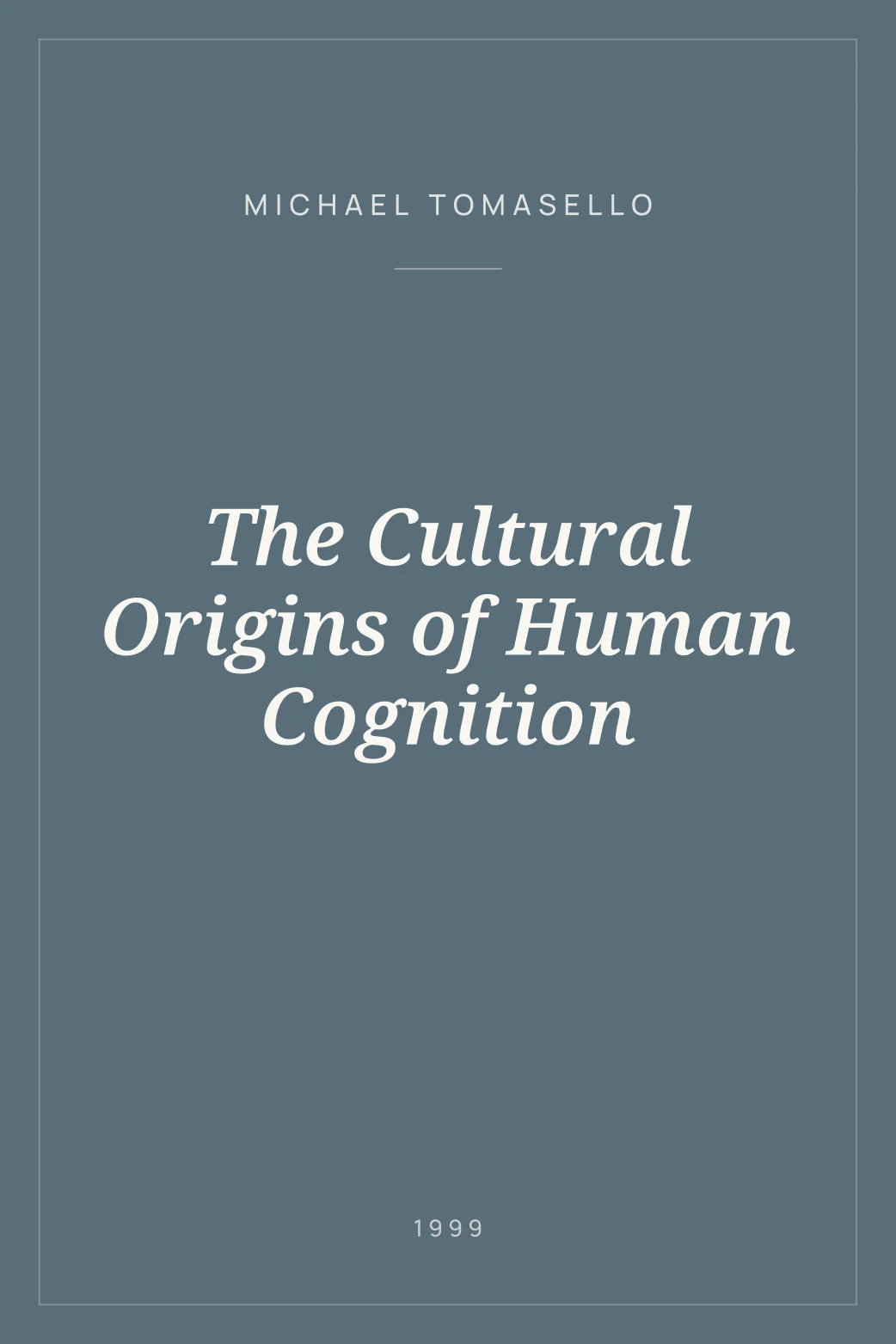 Portada de The Cultural Origins of Human Cognition