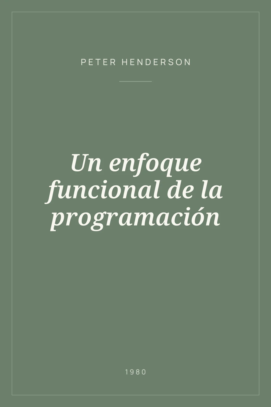 Portada de Un enfoque funcional de la programación