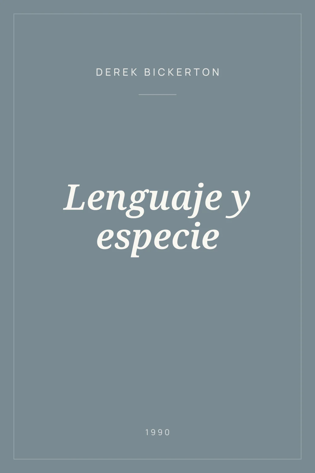 Portada de Lenguaje y especie