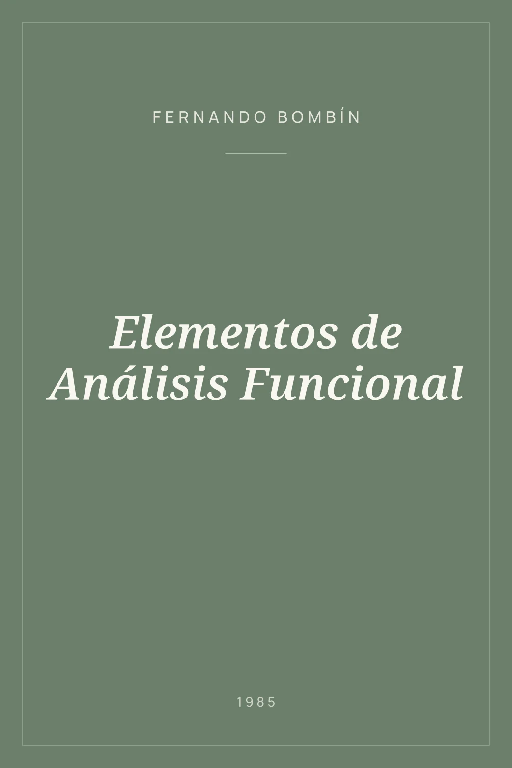 Portada de Elementos de Análisis Funcional