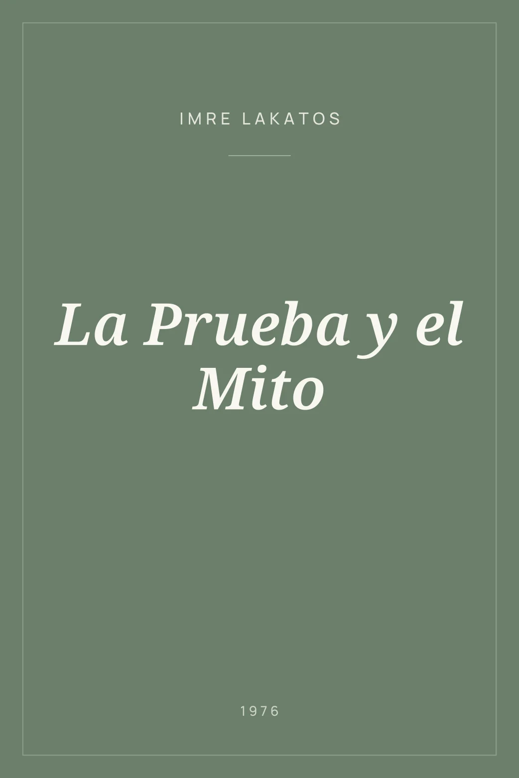 Portada de La Prueba y el Mito
