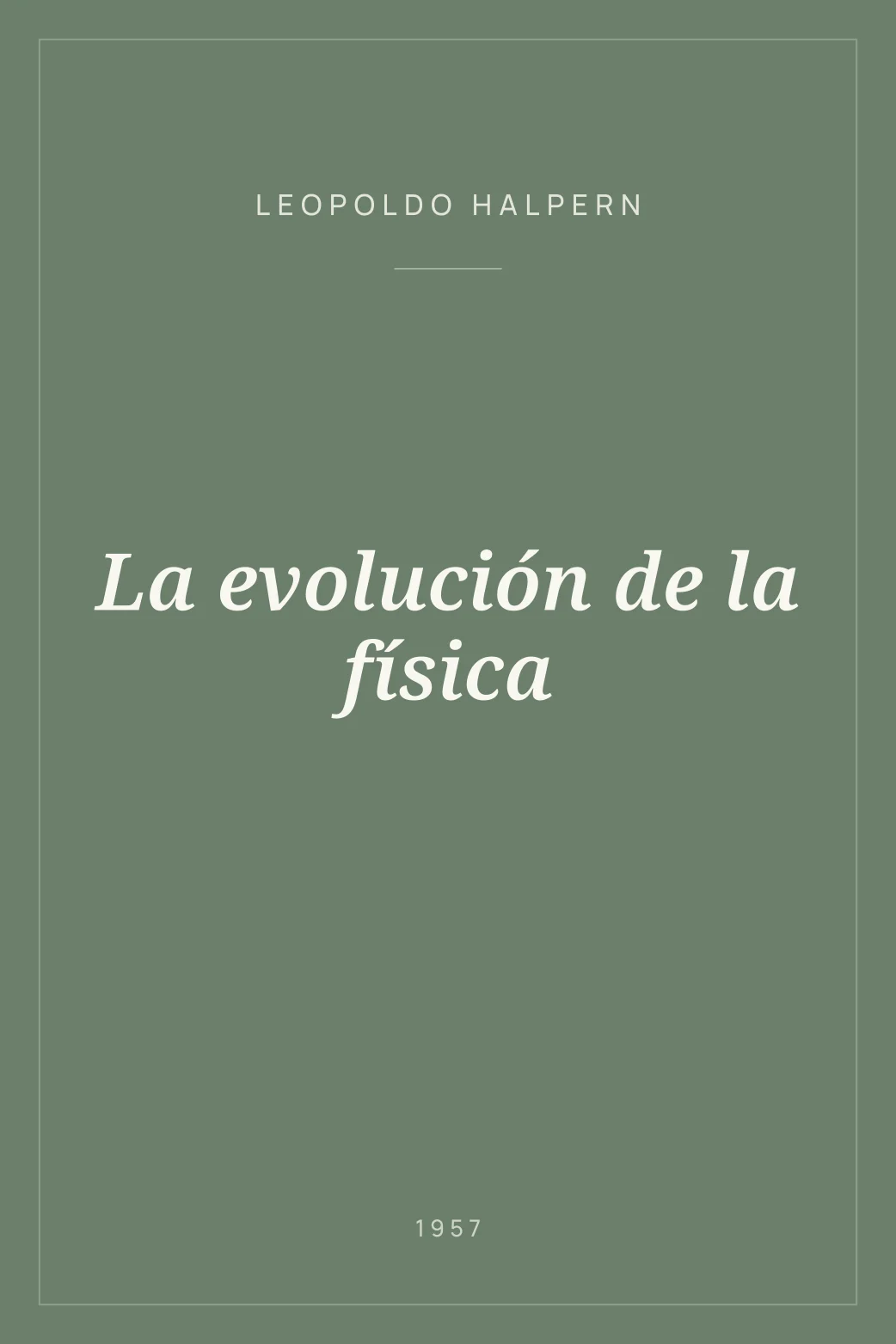 Portada de La evolución de la física