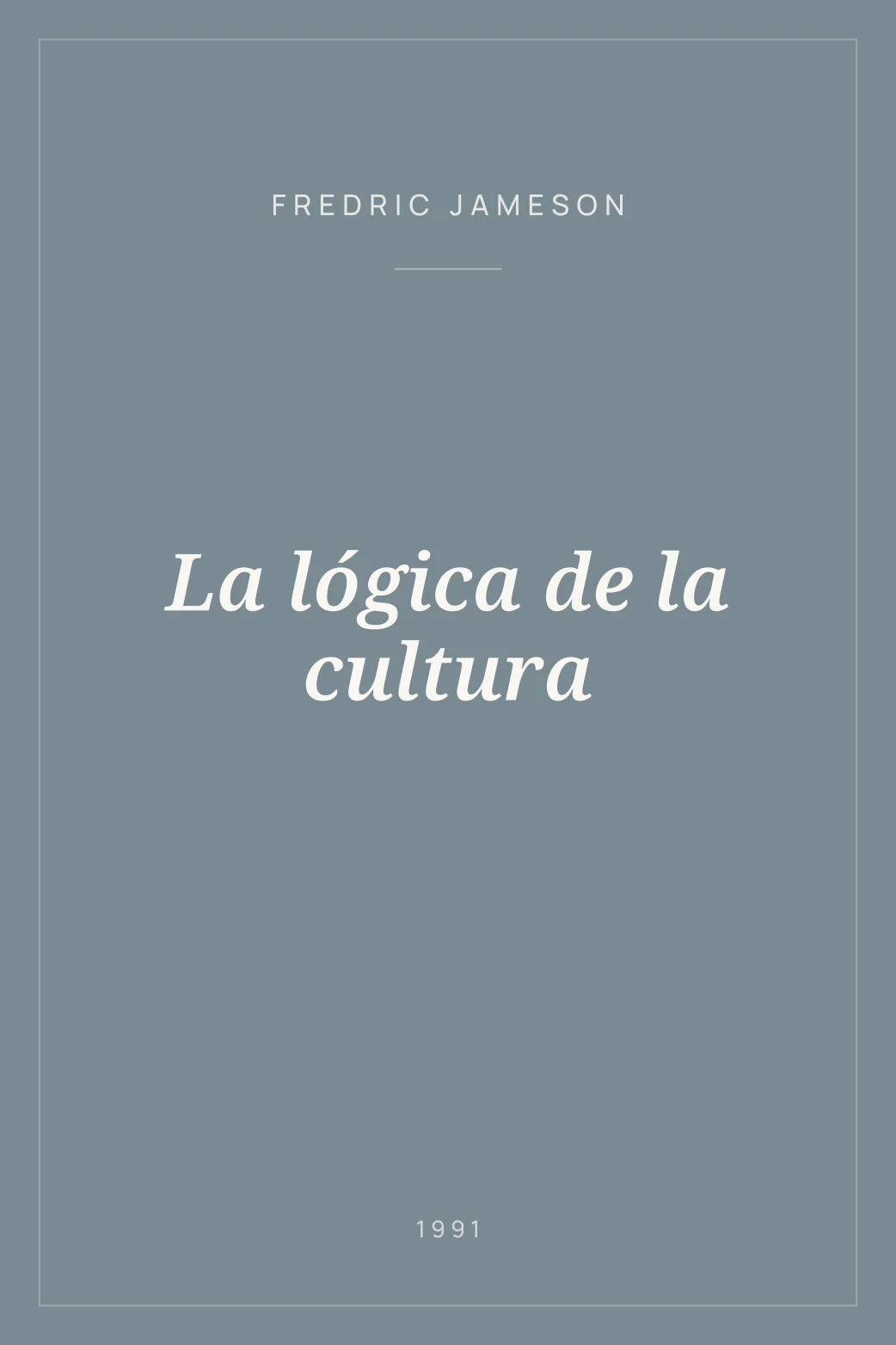 Portada de La lógica de la cultura