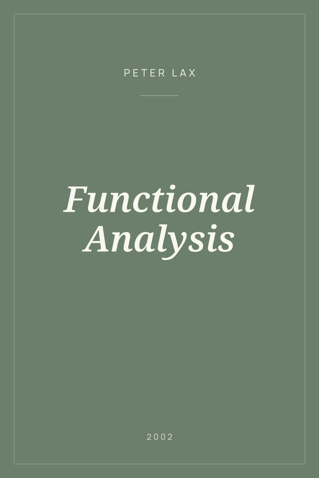 Portada de Functional Analysis