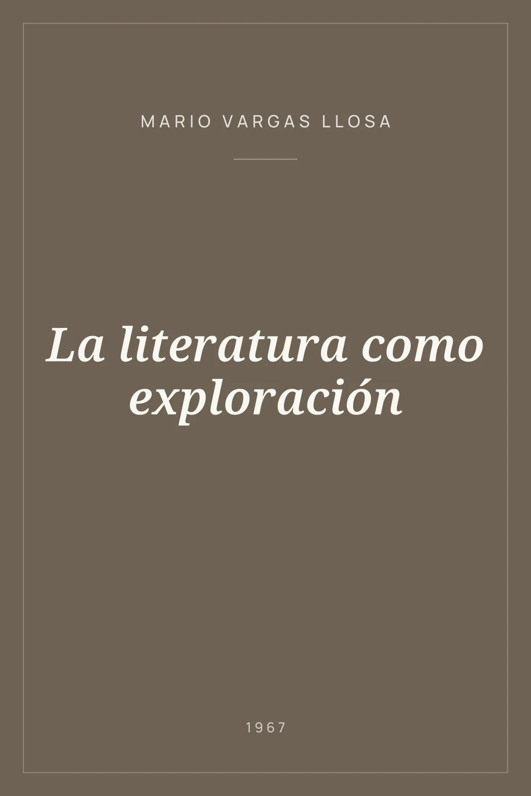 Portada de La literatura como exploración