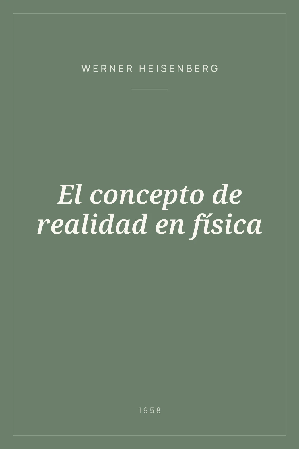 Portada de El concepto de realidad en física