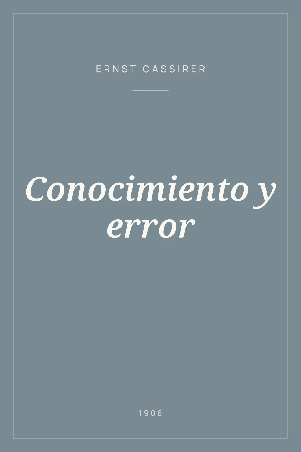 Portada de Conocimiento y error