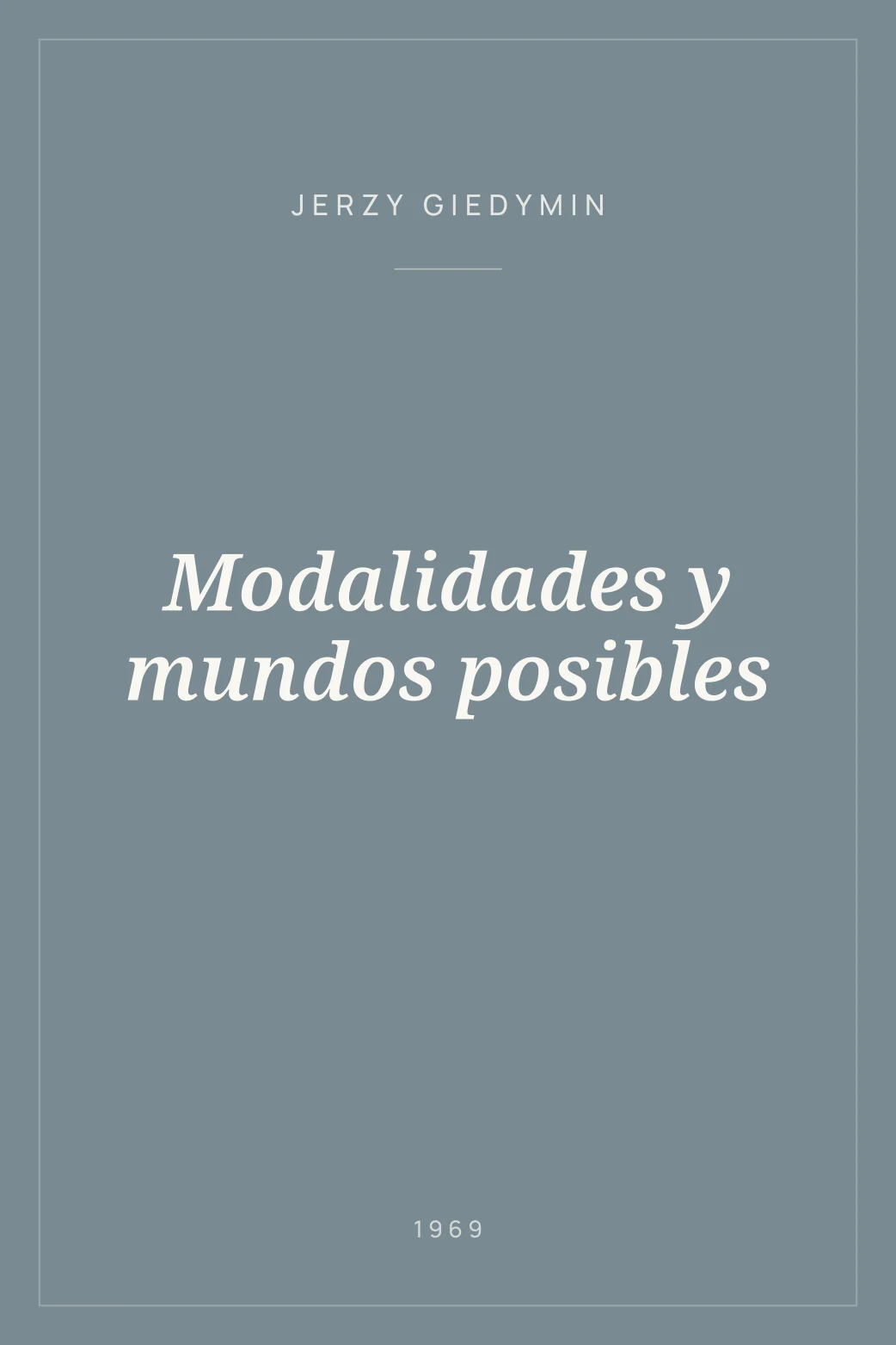 Portada de Modalidades y mundos posibles